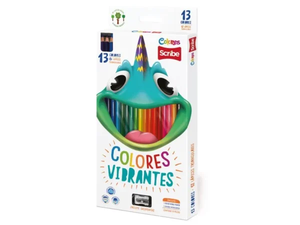 Lápices de color Scribe colores vibrantes 13 Pzas