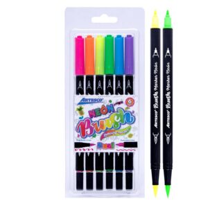 Marcadores Neon brush 6unts Dual Clasic